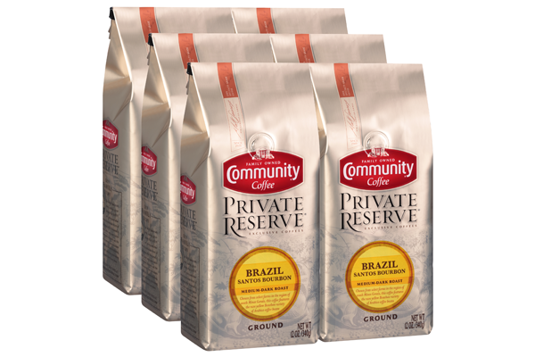 Brazil Santos Bourbon Ground Coffee 12 Oz 6 Pack Community Coffee