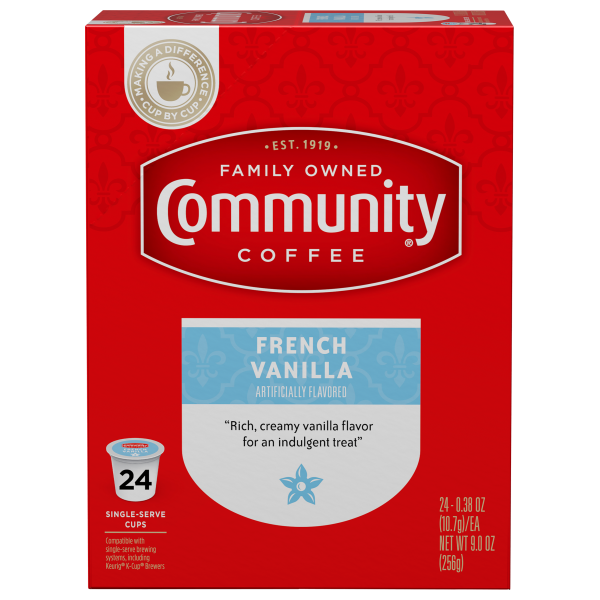 French Vanilla Coffee Pods 24 Count Community Coffee